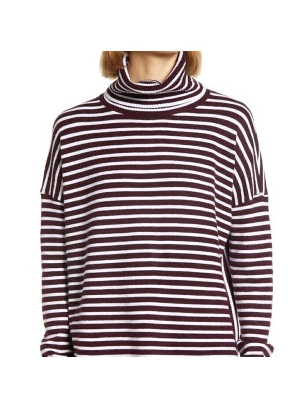 𝅺french Connection BNWT Cowl Stripe Ribbed Sweater